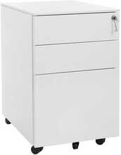 Mobiilne kummut Songmics OFC60WT, 52 x 39 x 60 cm, valge, 3 sahtliga