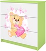Kummut Kocot Kids Babydreams Teddybear Butterflies, 80 x 41 x 80.5 cm, valge/roheline