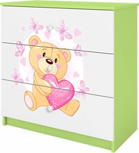 Kummut Kocot Kids Babydreams Teddybear Butterflies, 80 x 41 x 80.5 cm, valge/roheline