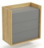 Kummut Halmar Mobius 3S, 78 x 41 x 83 cm, tamm/hall