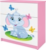 Kummut Kocot Kids Babydreams, 80 x 41 x 80.5 cm, valge/roosa, elevant