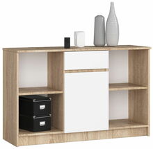 Kummut Akord Furniture Factory B17, 120 x 40 x 77 cm, tamm/valge