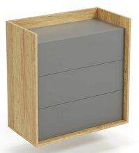 Kummut Halmar Mobius 3S, 78 x 41 x 83 cm, tamm/hall