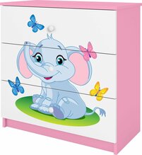 Kummut Kocot Kids Babydreams, 80 x 41 x 80.5 cm, valge/roosa, elevant