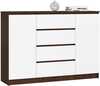 Kummut Akord K140 2D 4SZ CLP, 40 x 138 x 99 cm, 4 sahtliga, pruun/valge