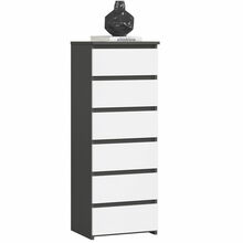 Kummut Akord CL6, 35 x 40 x 109 cm, valge/grafiit