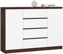 Kummut Akord K140 2D 4SZ CLP, 40 x 138 x 99 cm, 4 sahtliga, pruun/valge