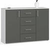 Kummut Akord K45, 110 x 35 x 80 cm, hall/valge