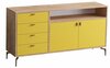 Kummut Kalune Design Liora, 40 x 140 x 86 cm, tamm/kollane