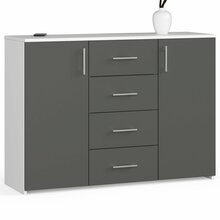 Kummut Akord K45, 110 x 35 x 80 cm, hall/valge