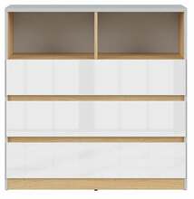 Kummut Black Red White Nandu KOM3S, 90 x 39 x 91 cm, tamm/valge/hall