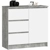 Kummut Akord Furniture Factory K80 Jerry, 35 x 80.4 x 64.6 cm, hall/valge