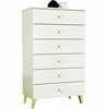 Kummut Akord Mobi K-06, 37 x 60 x 104 cm, valge/kuldne
