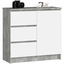 Kummut Akord Furniture Factory K80 Jerry, 35 x 80.4 x 64.6 cm, hall/valge