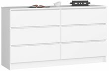 Kummut Akord K140, 40 x 138.4 x 77 cm, 6 sahtliga, valge