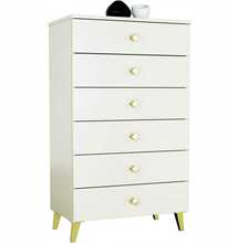Kummut Akord Mobi K-06, 37 x 60 x 104 cm, valge/kuldne