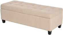 Polsterdatud pink panipaigaga Homcom, 125 x 49 x 41,5 cm, beež