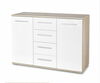Kummut Halmar Lima KM-4, 40 x 116 x 82 cm, tamm/valge