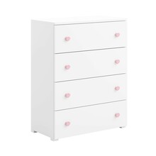 Kummut Adrk Furniture Elza, valge/roosa