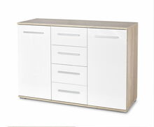 Kummut Halmar Lima KM-4, 40 x 116 x 82 cm, tamm/valge