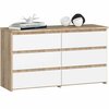 Kummut Akord CL100 6SZSZ, 100 cm, 6 sahtlit, tamm/valge