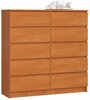 Kummut Akord K120 10SZ CLP, 40 x 120 x 121 cm, lepp