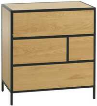 Kummut Home4You Hedvig, 40 x 70 x 74.5 cm, pruun/must