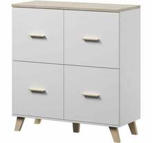 Kummut Cama Meble Lotta 110 4D, 110 x 45 x 119 cm, valge/tamme värv