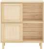 Kummut Sobuy FSB87-N, 2 liuguksega, 80 x 35 x 93 cm, valge/must