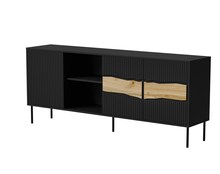 Kummut Cama Meble Inserto 3D1W, 190 x 40 x 80 cm, must, LED valgustusega