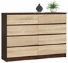 Kummut Akord K140, 40 x 138 x 99 cm, 8 sahtliga, pähkel/tamm