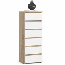 Kummut Akord CL6, 35 x 40 x 109 cm, pruun/valge
