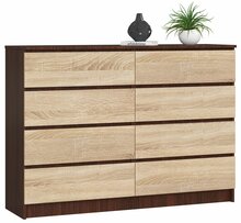 Kummut Akord K140, 40 x 138 x 99 cm, 8 sahtliga, pähkel/tamm