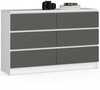 Kummut Akord K120, 40 x 120 x 77 cm, valge/hall