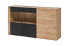 Kummut ASM Aron, 160 x 40 x 93 cm, tamm/must