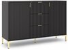Kummut Flinn 2D FL08, 130.5 x 40 x 85.8 cm, kuldne/must