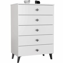 Kummut Akord Furniture Factory Mobi K-05, 37 x 60 x 89 cm, valge/must