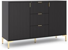 Kummut Flinn 2D FL08, 130.5 x 40 x 85.8 cm, kuldne/must