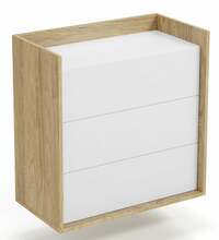 Kummut Halmar Mobius 3S, 78 x 41 x 83 cm, tamm/valge