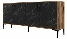 Kummut Kalune Design Kiev 845HCT5306, must/pähkel, 35 x 180 x 78 cm