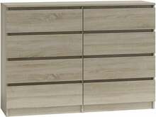 Kummut Top E Shop Malwa M8 140 Sonoma, 138 x 40 x 97 cm, tamme värv/valge