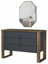 Kummut ja peegel Kalune Design Bumerang Aynali, pruun/hall