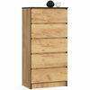 Kummut Akord K60, 60 x 40 x 121cm, tamm/pruun
