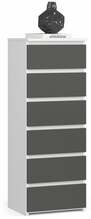 Kummut Akord CL6, 35 x 40 x 109 cm, grafiit/valge/hall