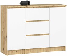 Kummut Akord K100, 101 x 35 x 76 cm, tamm/valge