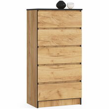 Kummut Akord K60, 60 x 40 x 121cm, tamm/pruun