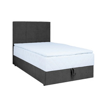 Kontinentaalvoodi Home4You Levi, 90 x 200 cm, madratsiga, tumehall