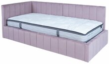 Voodi üheinimese Home4you Jasper Harmony Duo, 90 x 200 cm, koos madratsiga, roosa