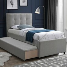 Voodi Home4You Oswaldo, 90 x 200 cm, kahe madratsiga Harmony Uno, plaatinahall