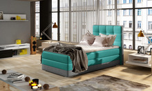 Voodi Aster, 90 x 200 cm, madratsiga, põhjaga, roheline/hall